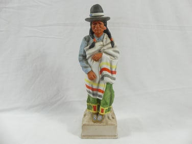 Vintage 1969 Lionstone Sculpture Porcelain Indian Decanter