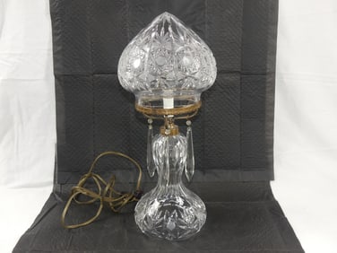 Vintage Crysal Hurricane Lamp