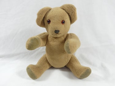 Vintage Jointed Teddy Bear with Glass Eyes