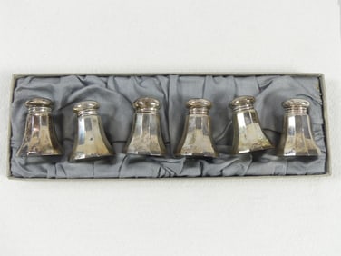 Vintage Set of 6 Sterling Silver Salts in original Box
