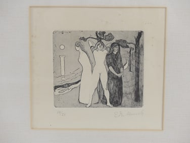 Vintage Edvard Munch Signed & Numbered 10/20 Etching