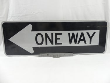 Real Metal One Way Street Sign with Bracket