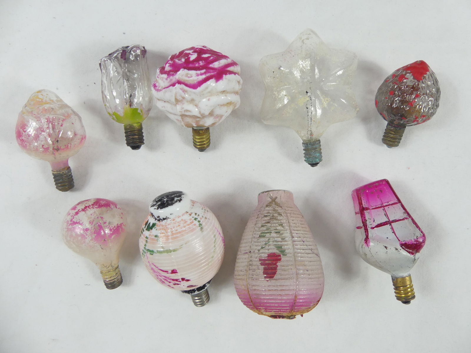 Lot of 9 Vintage Christmas Figural Light Bulbs (1 of 5)