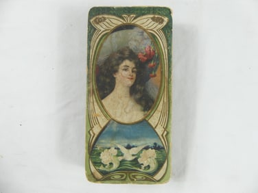 Antique Victorian Palace Sweets Cardboard Candy Box with Woman