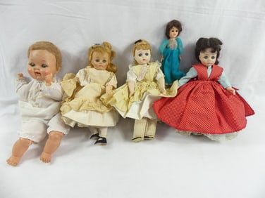 Lot of 5 Vintage Dolls, Madame Alexander, & Ideal