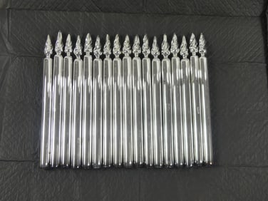 Lot of 17 Victorian Mercery Glass Candle Sticks