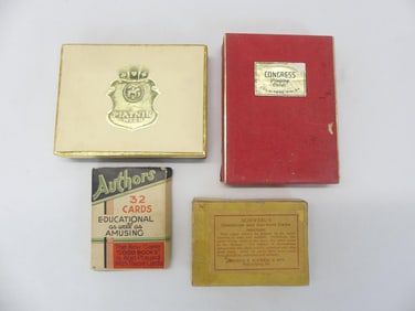 Lot of 4 Vintage Playing Cards & Card Games
