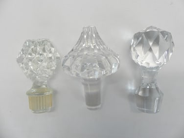Lot of 3 Large Vintage Decanter Stoppers