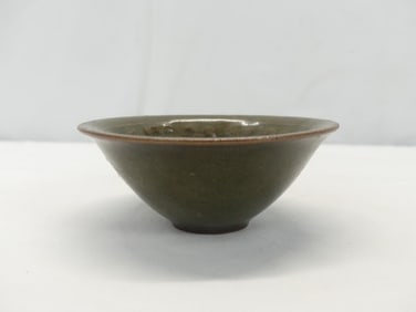 Antique Hand Carved Chinese Finger Bowl with Flowers