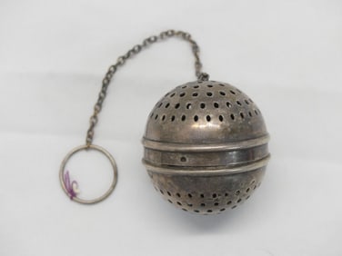 Vintage Silver Tea Ball with Chain