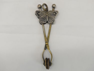 Very Unusual Antique Fyfe's Tongs  Skirt Lifter with Butterfly