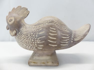 Vintage Hand Carved Ceramic/Clay Chicken