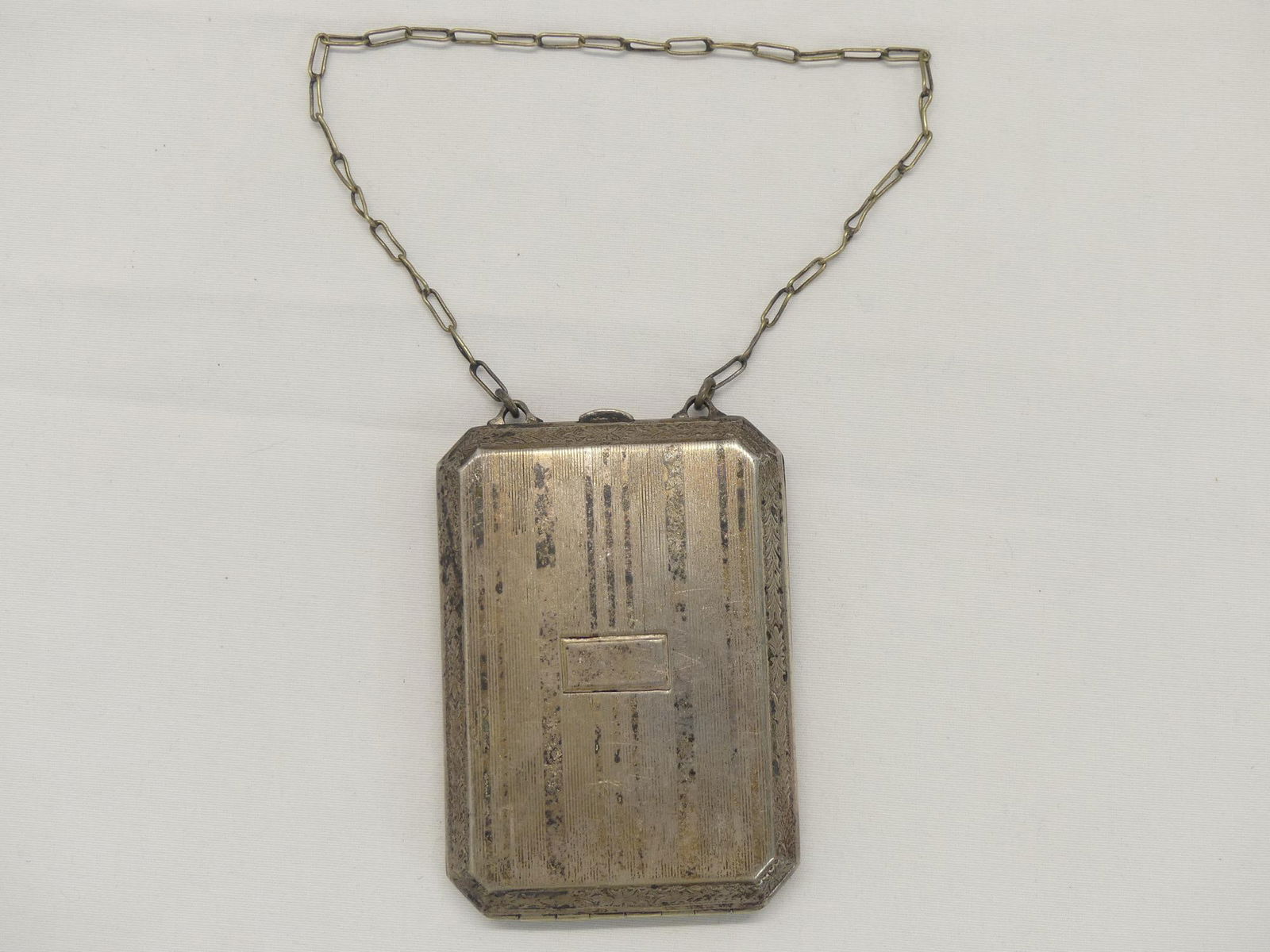 Antique Silver Ladies Wrist Compact & Coin Purse (1 of 10)