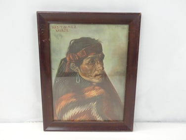 Vintage Indian Portrait Lithograph, Has-Tin-Nez Navajo