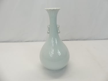 Antique Long Neck Bulb Vase with Double Handle Vase with Marking