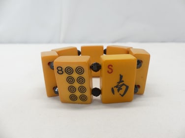 Vintage Bakelite Mahjong Tile Bracelet