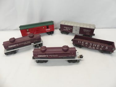 Lot of 5 Vintage K-Line Trains, Hershey & Reindeer