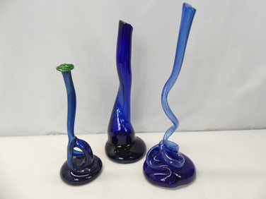 Lot of 3 Rare Vintage Signed Harko Vases