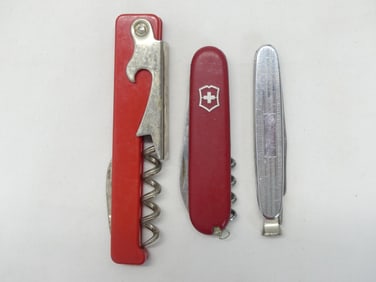 Lot of 3 Vintage Jack Knives, Italy, Red Cross & Richards Sheffield