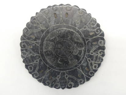 Antique Chinese Hand Carved Jade Ink Stone with Cover: approx. 4 3/4, see photo's