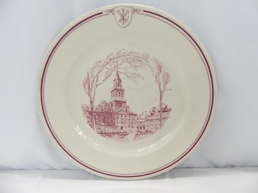Antique Shenango Red & White China College Plate