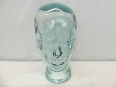 Vintage Clear Glass Head Hat Display