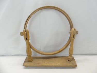 Antique Wooden Embroidery Hoop with Stand