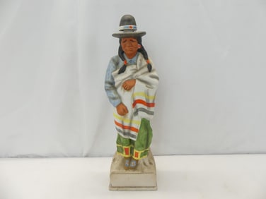 Vintage 1969 Lionstone Sculptured Indian Whiskey Decanter
