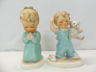 1957 Charlot Byj Hummel Figurines Childs Prayer & Sleepy Head