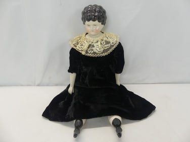 Antique China Doll Cloth Body & China Hands & Feet