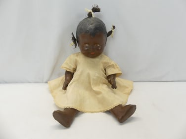 Vintage Composition Black Little Girl Doll