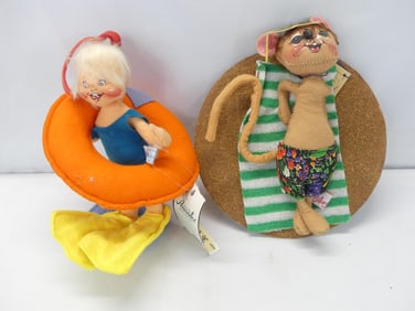 Lot of 2 Vintage Annalee Summer Dolls, 1990 & 1999