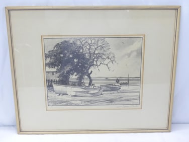 Vintage Pencil Signed Litho, Gordon Grant "Down Sandy Hook Way"