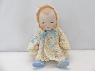Antique Grace Putnam German Doll, All Bisque with Glass Eyes