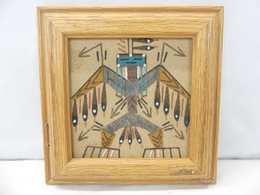 Vintage Native American Mix Media "Thunder Bird" Signed Keictah?