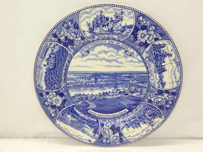 Antique Flow Blue Old English Staffordshire Plate 1000 Islands: approx. 9 7/8, see photo's