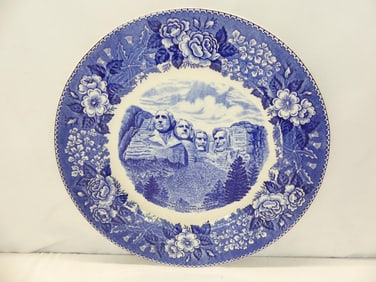 Antique Flow Blue Old English Staffordshire Plate MT Rushmore
