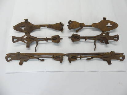 Lot of 3 Pair Antique 1800's Ice Skates: great for Christmas decorating, see photo's