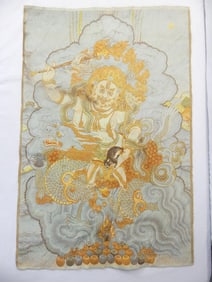 Antique Rat Budda Tapestry Shou Lao, God of Longevity