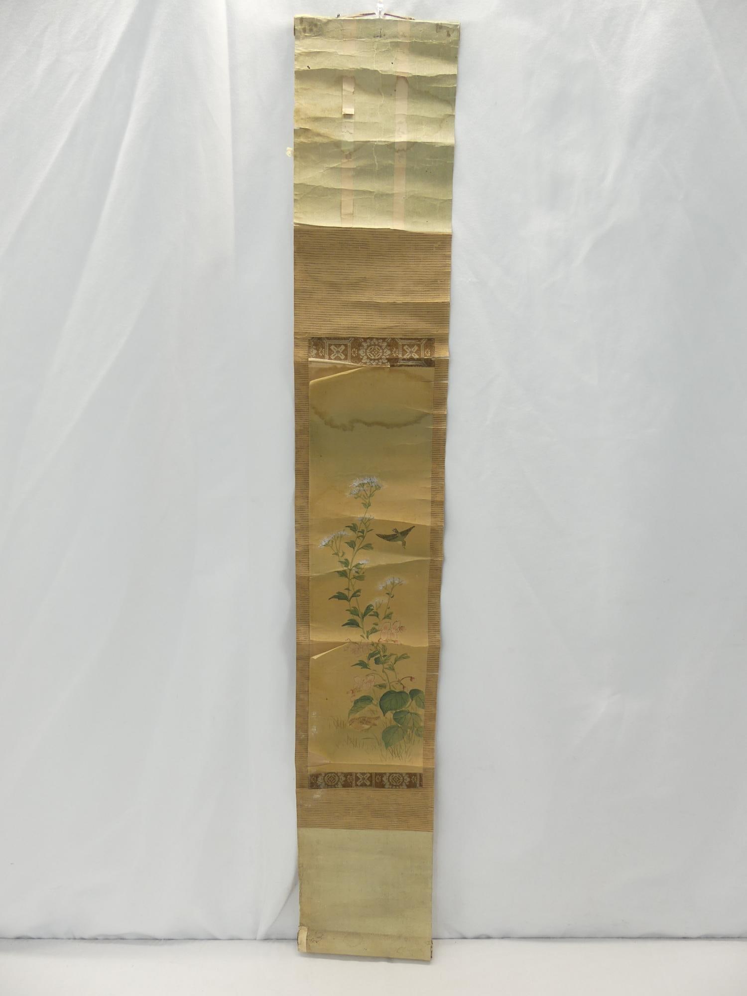 Antique Chinese Scroll Hand Painted on Silk with Birds (1 of 7)