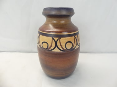 Vintage Hand Painted Pottery Vase with Markings on Bottom