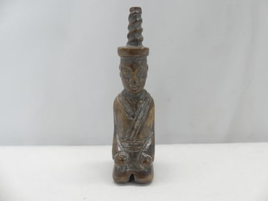 Antique Chinese Hand Carved Jade Kneeling God