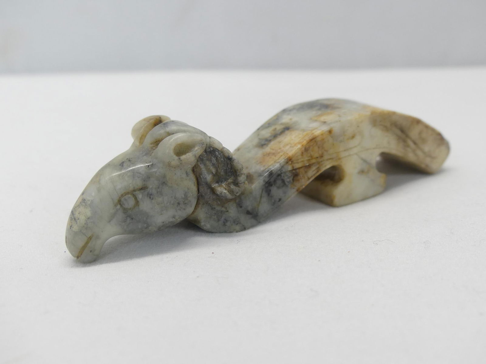 Antique Hand Carved Chinese Jade Ram Buckle (1 of 6)