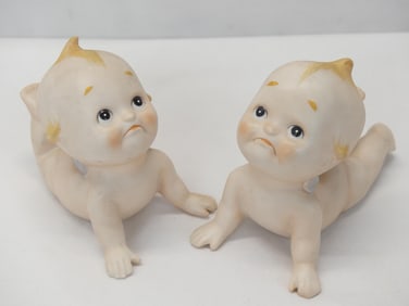 Lot of 2 Vintage Lefton Bisque Pouting Cupie Dolls