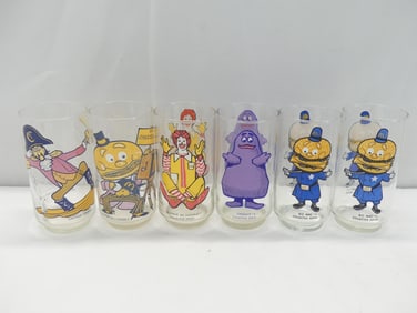 Set of 6 McDonalds Collector series Glass Circa 1970's