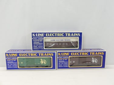 Lot of 3 New in Box K-Line O Gauge Electric Train Cars