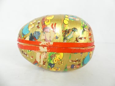 Vintage Paper Mache Easter Egg Candy Container
