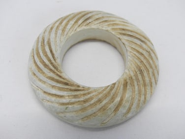 Antique Chinese Hand Carved White Jade BI Disc