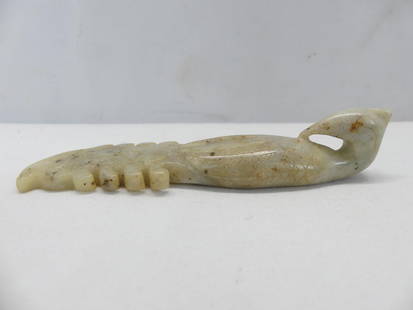 Antique Chinese Hand Carved Jade Mythical Bird: approx. 4 1/4 inches, see photo's