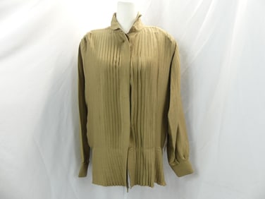 Vintage 1980's Ann Tjian for Kenar Gold Silk Blouse